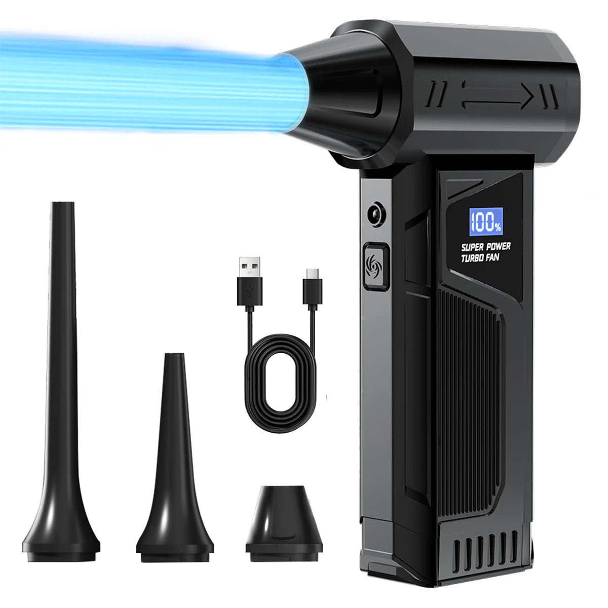 【2026New】Wireless Jet Fan Brushless Motor Turbo Air Blower For Car Cleaning With LED Light Digital Display Portable Outdoor Use