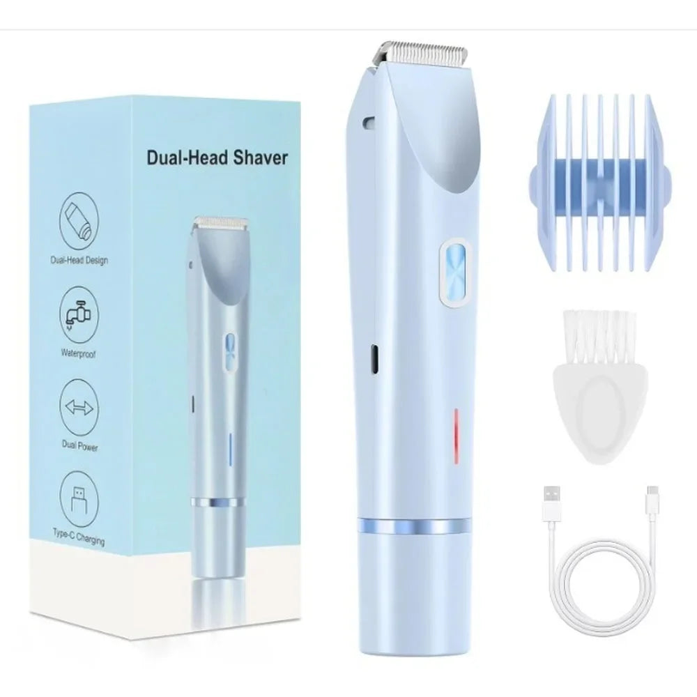 2025 Waterproof Rechargeable Electric Shaver Mini Women Bikini Trimmer Body Hair Remover Mini Double Headed Electric Epilator
