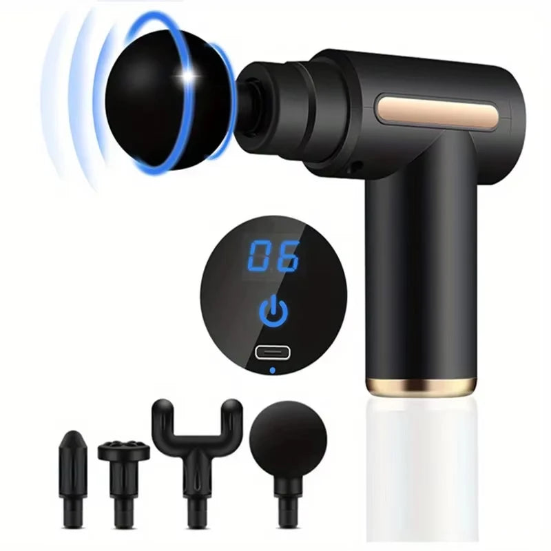 1pc Massage Gun, Deep Tissue Muscle Handheld Percussion Massager For Body, Back And Neck, Ultra Compact Elegant Design
