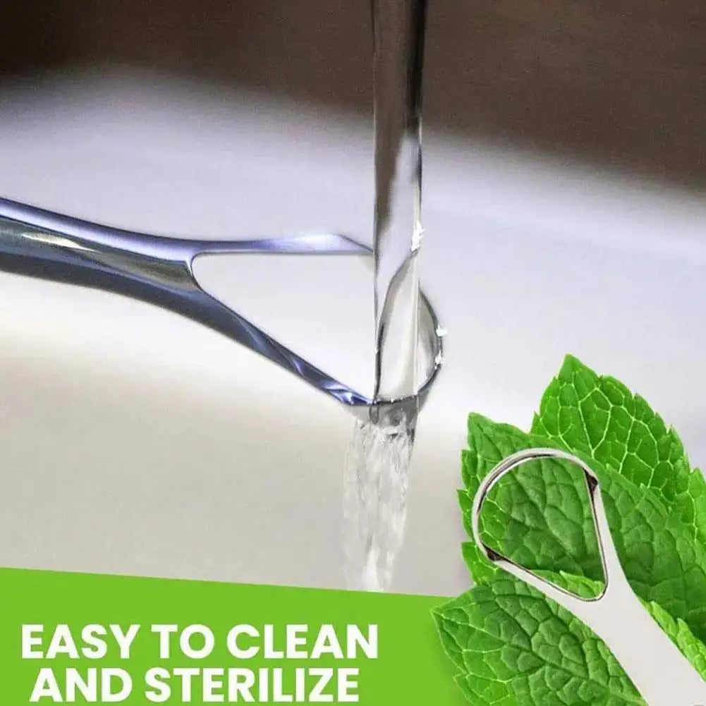 1Pcs Portable Single Layer Tongue Scraper Reusable Stainless Steel Oral Mouth Brush Tongue Scraper Fresh Breath Maker