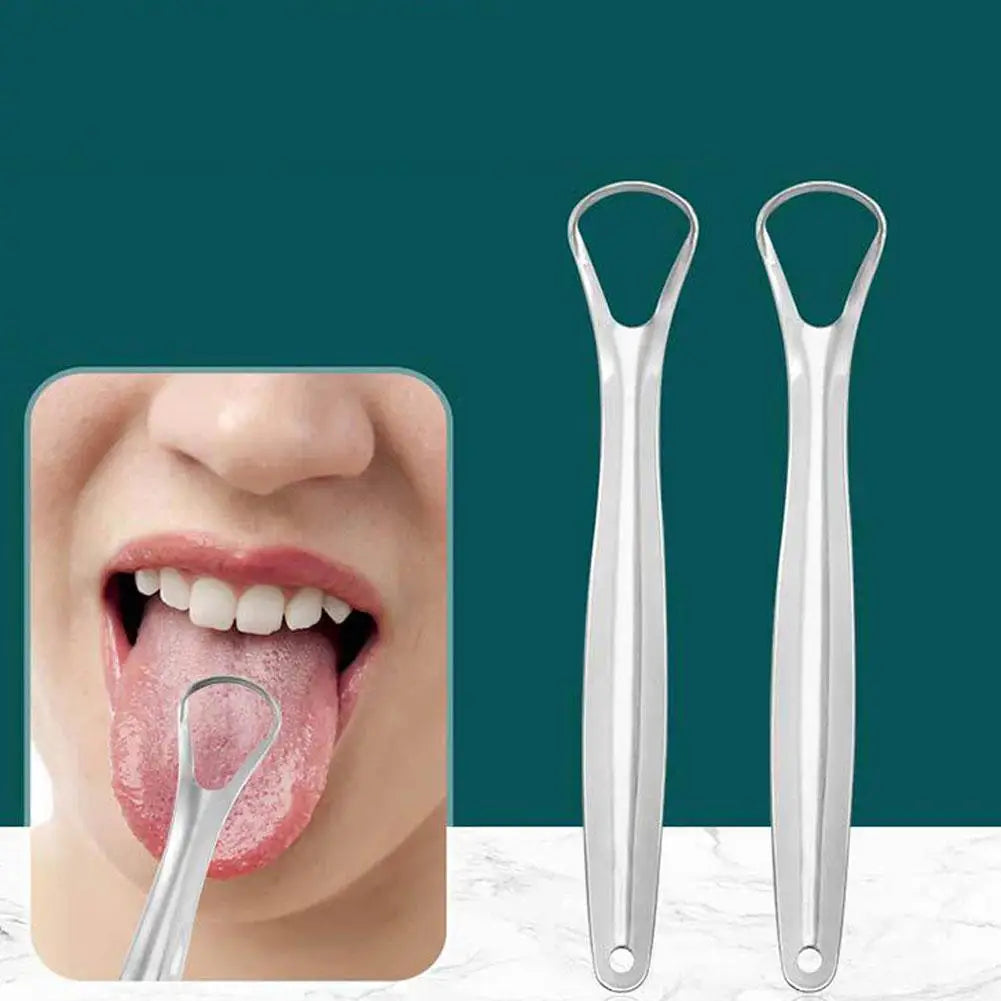 1Pcs Portable Single Layer Tongue Scraper Reusable Stainless Steel Oral Mouth Brush Tongue Scraper Fresh Breath Maker