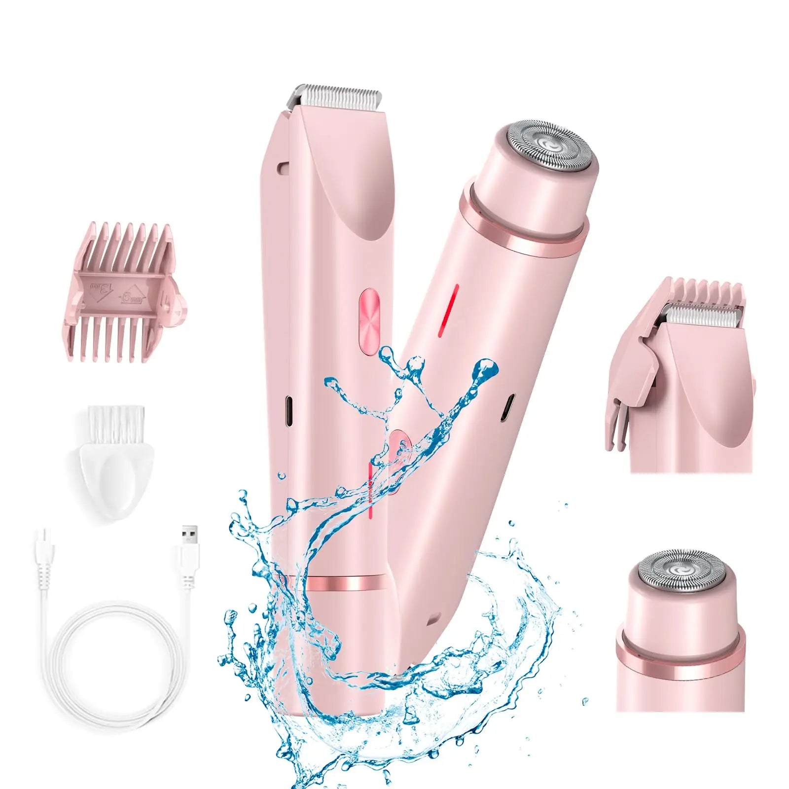 2025 Waterproof Rechargeable Electric Shaver Mini Women Bikini Trimmer Body Hair Remover Mini Double Headed Electric Epilator