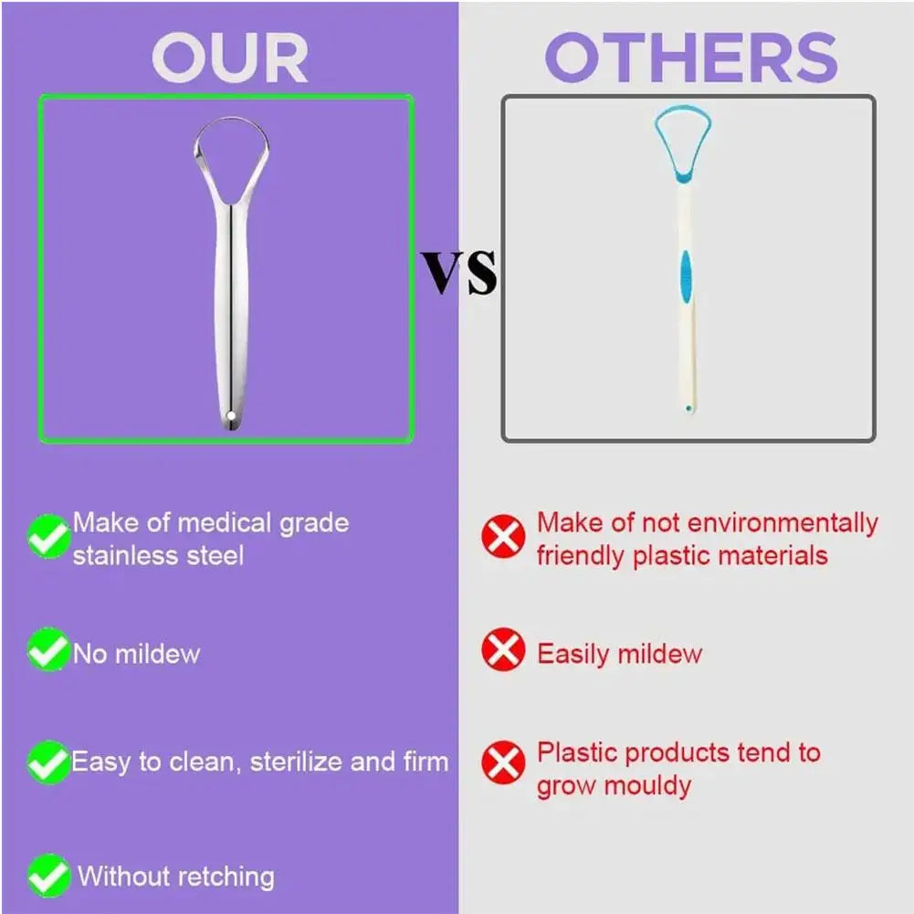 1Pcs Portable Single Layer Tongue Scraper Reusable Stainless Steel Oral Mouth Brush Tongue Scraper Fresh Breath Maker